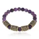 Рунический браслет Богатство и самосовершенствование с нат.камнем Аметист 8мм BSRQ-12