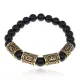 Рунический браслет Богатый инвестор с нат.камнем Черный агат 8мм BSRQ-19