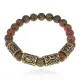 Рунический браслет Богатство и развитие с нат.камнем Унакит 8мм