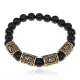 Рунический браслет Богатство и успех с нат.камнем Черный агат 8мм BSRQ-28