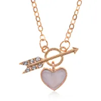 Кулон Сердце со стрелой на цепочке, 15х20мм BJK459