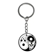 Брелок из ПВХ Два черепа Инь-Ян, 8,5х2,5см BK185-02