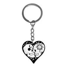 Брелок из ПВХ Два черепа в сердце, 8х2,5см BK185-03