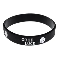 Спортивный резиновый браслет На удачу, цвет черный BS821-01