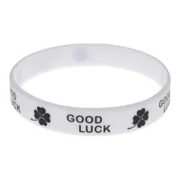 Спортивный резиновый браслет На удачу, цвет белый BS821-02