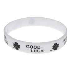 Спортивный резиновый браслет На удачу, цвет белый BS821-02
