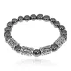 Рунический браслет Богатство и достижение цели с синт.камнем Гематит 8мм BSRR-04
