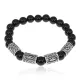 Рунический браслет Богатство и стабильный доход с нат.камнем Черный агат 8мм BSRR-07