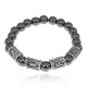 Рунический браслет Богатство через преодоление кризиса с синт.камнем Гематит 8мм BSRR-10