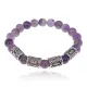 Рунический браслет Богатство и самосовершенствование с нат.камнем Аметист 8мм BSRR-12