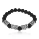 Рунический браслет Богатство и энергия с синт.камнем Шунгит 8мм BSRR-16