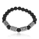 Рунический браслет Богатый инвестор с нат.камнем Черный агат 8мм BSRR-19