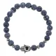 Браслет-амулет Хамса с синт. камнем синий Африканский агат 10мм BSHS-27