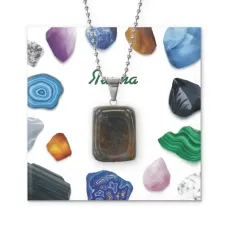 Кулон с Яшмой зеленой на цепочке KUL03-15