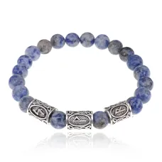 Рунический браслет Направление на путь к успеху с нат.камнем Содалит 8мм BSRH1-008