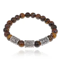 Рунический браслет Максимальное развитие с нат.камнем Тигровый глаз 8мм BSRH1-010