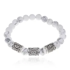 Рунический браслет Огненная женственность с нат.камнем Кахолонг 8мм BSRH1-021