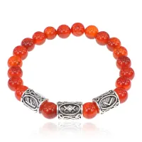 Рунический браслет Активация трудолюбия с нат.камнем Сердолик 8мм BSRH1-022