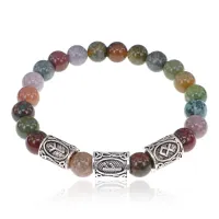 Рунический браслет Защита благосостояния с нат.камнем Яшма 8мм