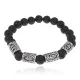 Рунический браслет Ясновидение с нат.камнем Лава (базальт) 8мм BSRH1-028