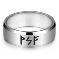 Кольцо с рунической формулой Богатство на всех уровнях бытия, р.9 KLL-044-9