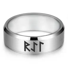 Кольцо с рунической формулой Руны Дороги (защита в пути), р.9 KLL-048-9