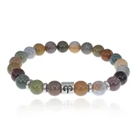 Браслет Знаки Зодиака - Овен с нат.камнем Яшма 8мм