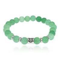 Браслет Знаки Зодиака - Телец с нат.камнем Нефрит 8мм BSZ01-02
