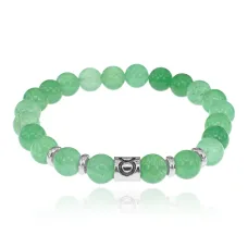 Браслет Знаки Зодиака - Телец с нат.камнем Нефрит 8мм BSZ01-02
