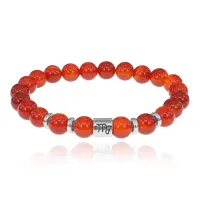 Браслет Знаки Зодиака - Скорпион с нат.камнем Сердолик 8мм BSZ01-08