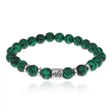Браслет Знаки Зодиака - Козерог с синт.камнем Малахит 8мм