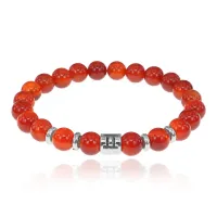 Браслет Знаки Зодиака - Близнецы с нат.камнем Сердолик 8мм BSZ01-15