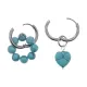 Ассимметричные серьги Конго с синт.камнем Бирюза SEC-01-06
