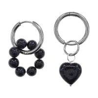 Ассимметричные серьги Конго с синт.камнем Синий авантюрин SEC-01-08