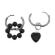 Ассимметричные серьги Конго с нат.камнем Черный агат SEC-01-10