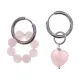 Ассимметричные серьги Конго с нат.камнем Розовый кварц SEC-01-12