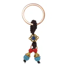 Брелок с бусинами из бирюзы, 7,5х3см BK173