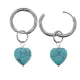 Серьги Сердце с синт.камнем Бирюза SEC-02-06