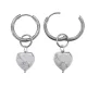 Серьги Сердце с нат.камнем Кахолонг SEC-02-11