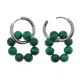 Серьги Конго 8 бусин с синтетическим камнем Малахит SEC-03-05