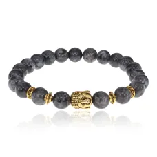 Браслет-амулет Будда с нат. камнем Лабрадор 8мм BSH-01-08