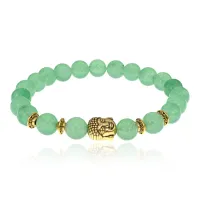 Браслет-амулет Будда с нат. камнем Нефрит 8мм BSH-01-13