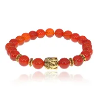 Браслет-амулет Будда с нат. камнем Сердолик 8мм BSH-01-17