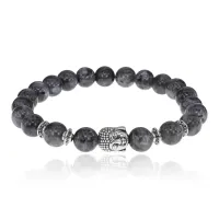 Браслет-амулет Будда с нат. камнем Лабрадор 8мм BSH-01-08S
