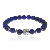 Браслет-амулет Будда с нат. камнем Лазурит 8мм BSH-01-10S