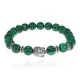 Браслет-амулет Будда с синт.камнем Малахит 8мм BSH-01-12S