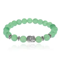Браслет-амулет Будда с нат. камнем Нефрит 8мм BSH-01-13S