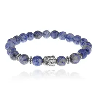 Браслет-амулет Будда с нат. камнем Содалит 8мм BSH-01-18S