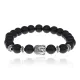 Браслет-амулет Будда с синт. камнем Шунгит 8мм BSH-01-24S