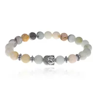 Браслет-амулет Будда с нат. камнем Амазонит 8мм BSH-01-26S